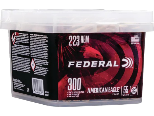 Federal American Eagle Ammunition 223 Remington 55 Grain Full Metal Jacket Boat Tail