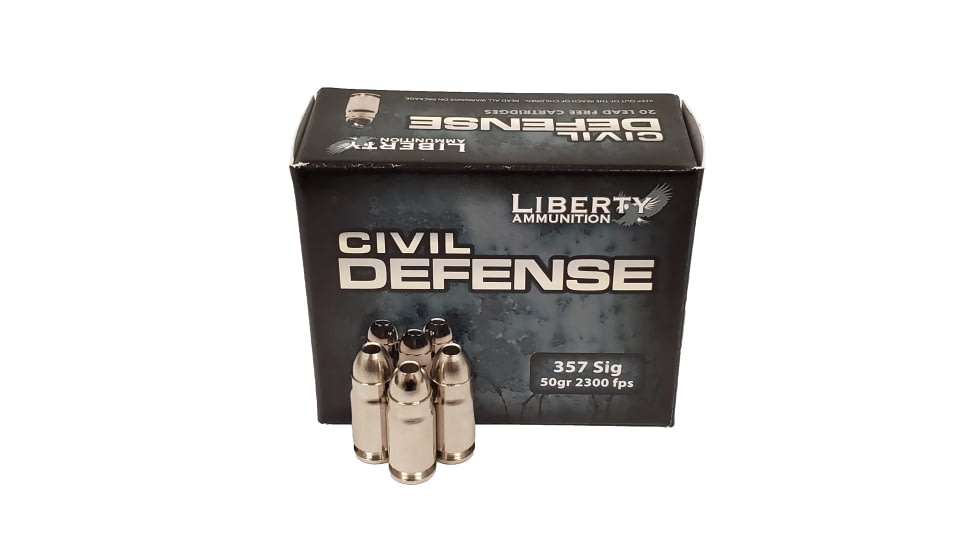 Liberty Ammunition Civil Defense .357 SIG 50 grain Hollow Point 500 rounds