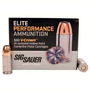 Sig Sauer V-Crown Ammo 9mm Luger 147 grain Jacketed Hollow Point Brass Cased 500 rounds